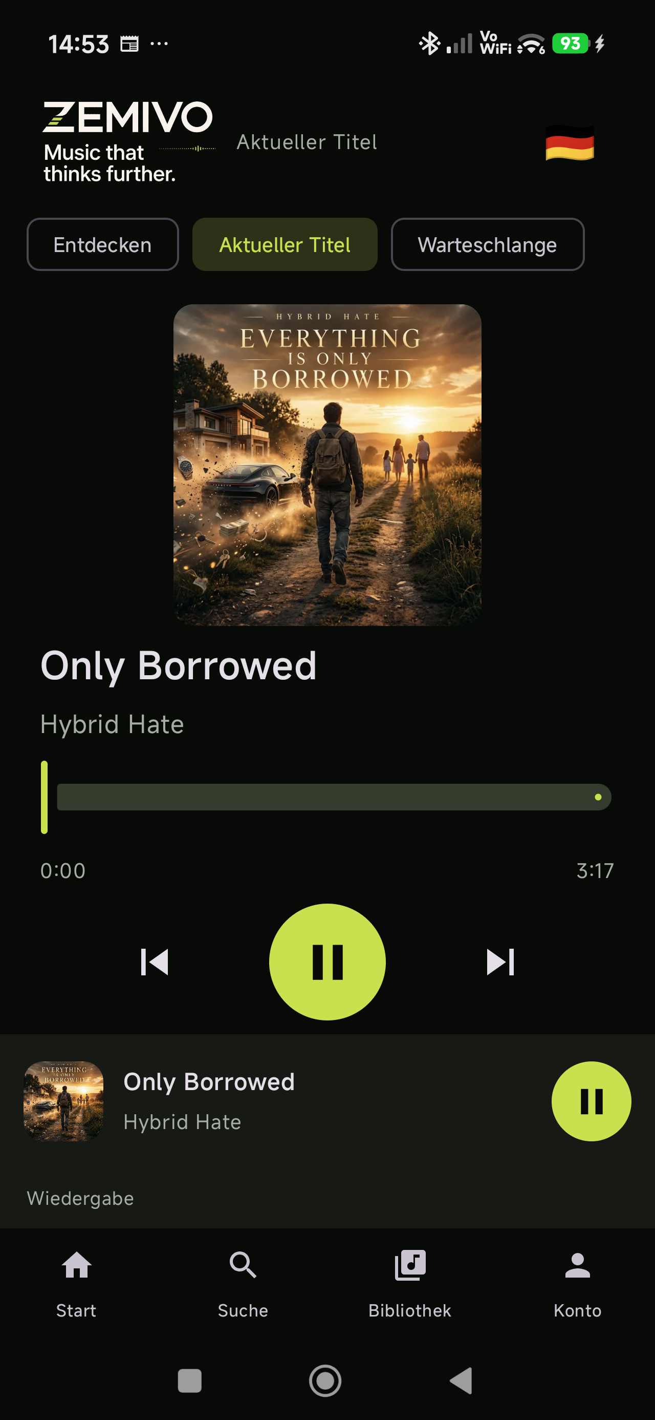 ZEMIVO Android: Now playing